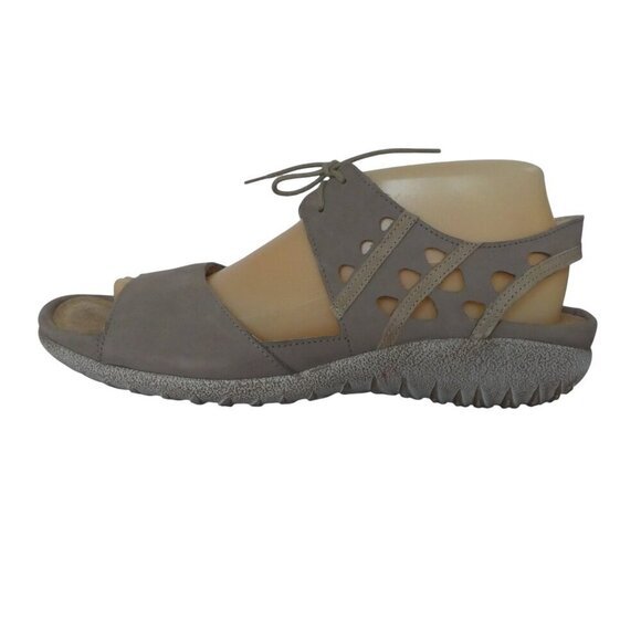 Naot Mangere Tan Taupe Leather Open Toe Lace Up Comfort Sandals Womens 41 US 10 - Picture 4 of 11
